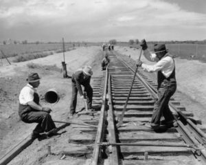 men at work on the railroad