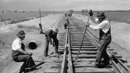 men at work on the railroad