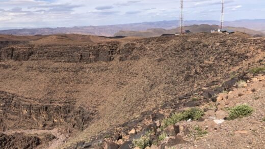 Mountainside in the High Atlas mountains above Marrakesh.