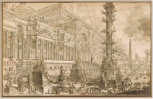 The sublime image &quot:Architectural Fantasy with Colossal Facade" by Piranesi