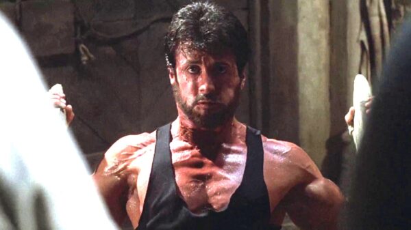 Scene of Rocky training in the 1985 American Cold War propaganda film "Rocky IV"