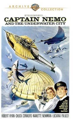 Cover of the DVD of Captain Nemo and the Underwater City starring Robert Ryan