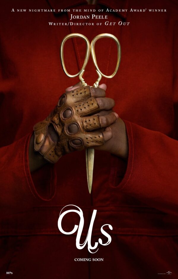 Poster for the 2019 Jordan Peele film, starring Lupita Nyong'o
