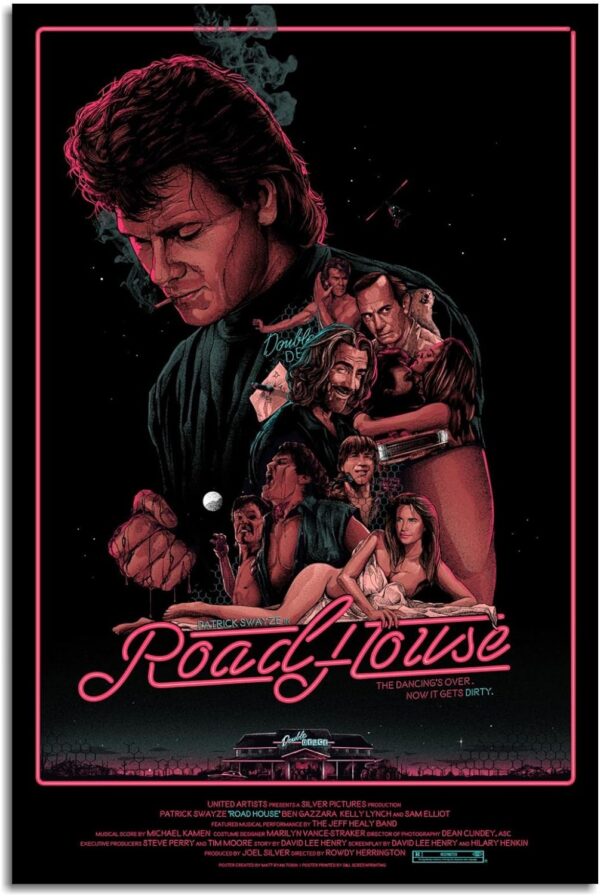 Poster for the 1989 Rowdy Harrington film Road House starring Patrick Swayze and Kelly Lynch and Sam Elliot