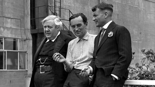Amid filming Hobson's Choice, behind the scenes, Charles Laughton, David Lean, and John Mills