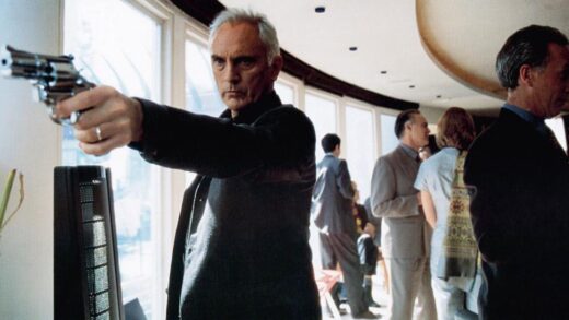 Still from the party scene in the 1999 Steven Soderbergh film The Limey, starring Terence Stamp