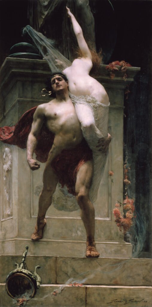 The Pre-Raphaelite painting of Ajax and Casssandra by Solomon