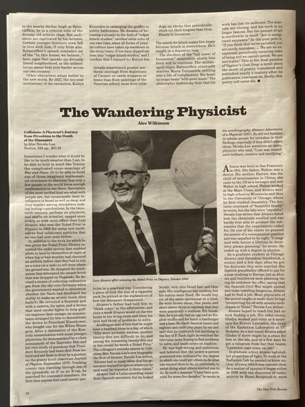 nyrb luis alvarez bio article Febrifugal February 2026 Consumption