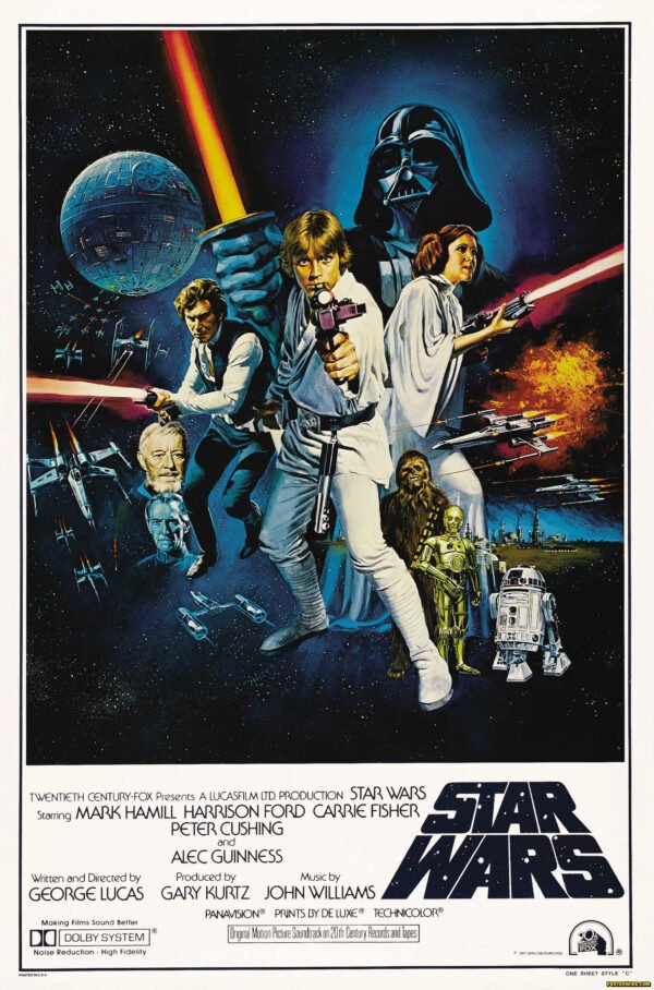 Original promotional  poster for the 1977 George Lucas film "Star Wars"